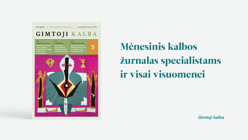 „Gimtosios kalbos“ gegužės mėnesio numeris