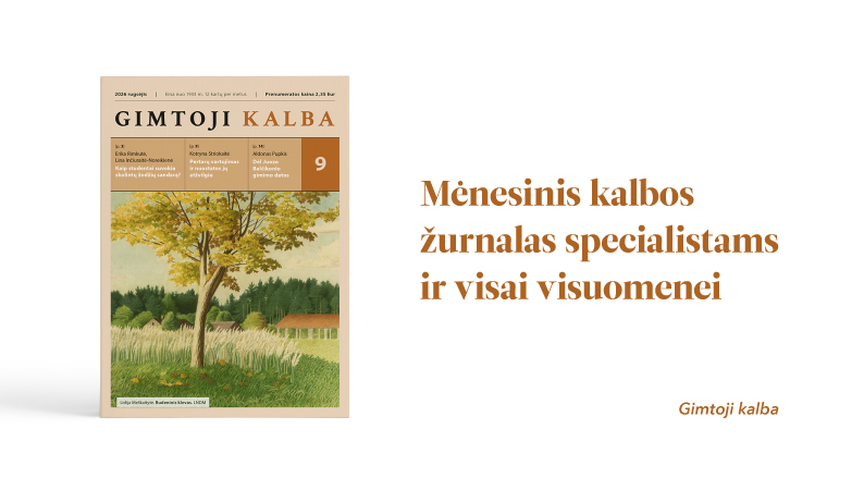 „Gimtosios kalbos“ rugsėjo mėnesio numeris
