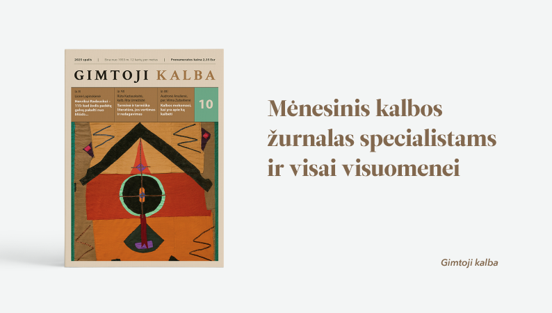 „Gimtosios kalbos“ spalio mėnesio numeris