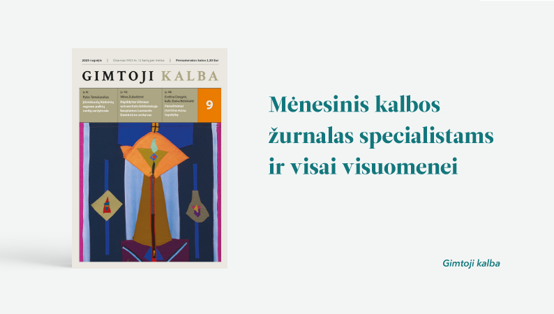 „Gimtosios kalbos“ rugsėjo mėnesio numeris