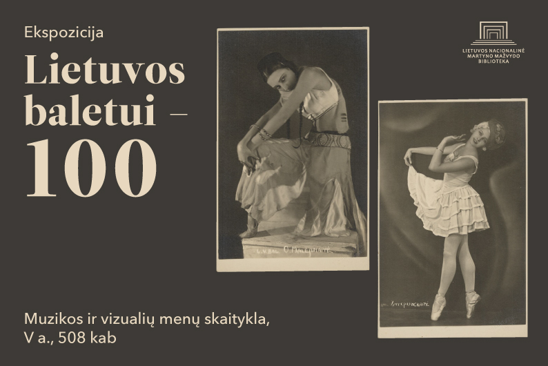 Iliustracijoje parašyta „Lietuvos baletui – 100“ ir pavaizduotos dvi pirmųjų Lietuvos baleto šokėjų nuotraukos: Olgos Malėjinaitės ir Zatepunckaitės (vardas nežinomas) 