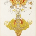 Levas Bakstas. Ugnies paukštė. Baleto kostiumo eskizas, 1922 m.