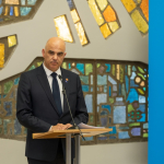 The Secretary General of the Council of Europe visited the National Library, where an information point for Belarusians will open this year 