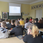Edukacinės programos „Mano klasė renka Lietuvos prezidentą“ akimirka