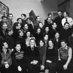 Pirmoji dailininkų grupė Palangos kūrybos namuose, 1957 m.
