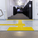 The library is equipped with tactile paths and stairway marking for the visually impaired